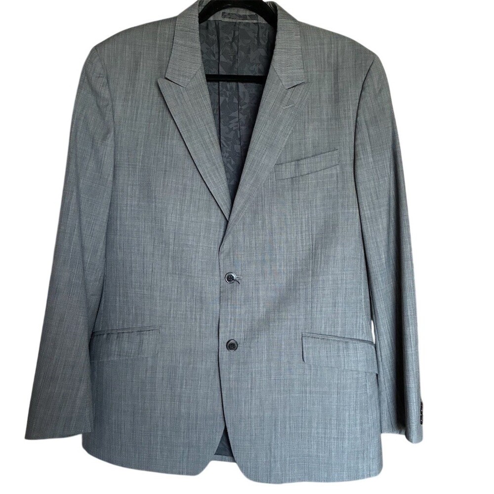 Versace Collection Sport Coat Blazer Mens Size M Gray Check 2-Button Notch